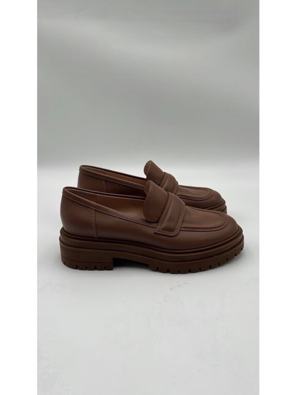 Women’s Gianvito Rossi Argo Brown leather loafers Size 37